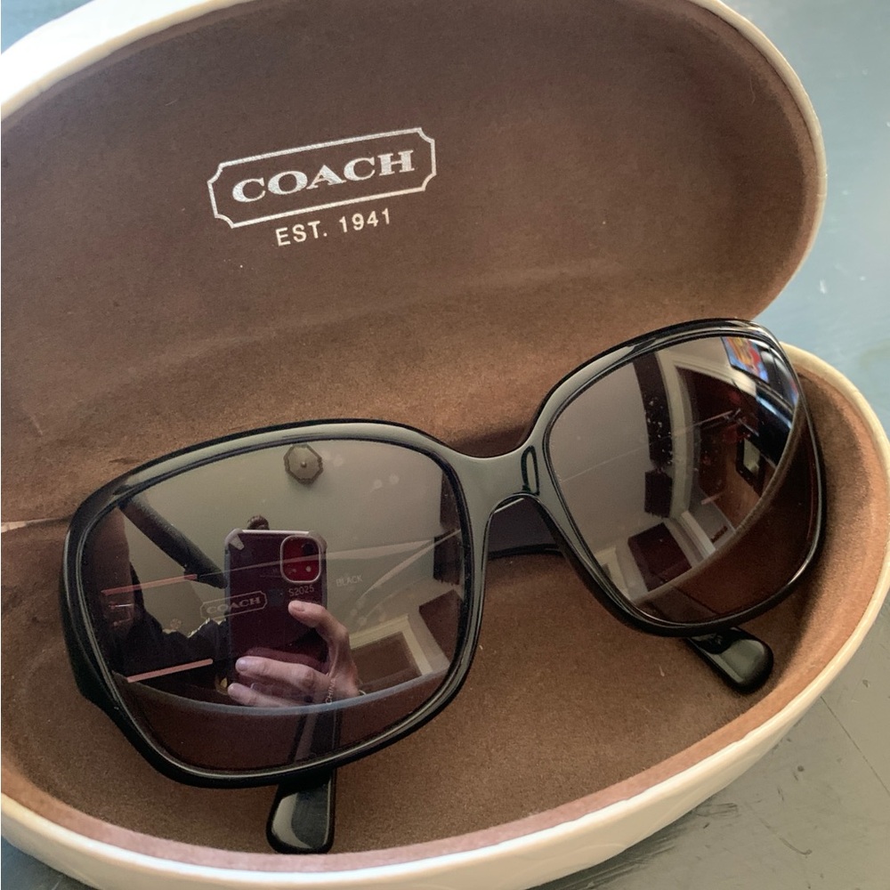 Coach Sunglasses S2025 - 001 Black Oval with Case - Picture 2 of 9
